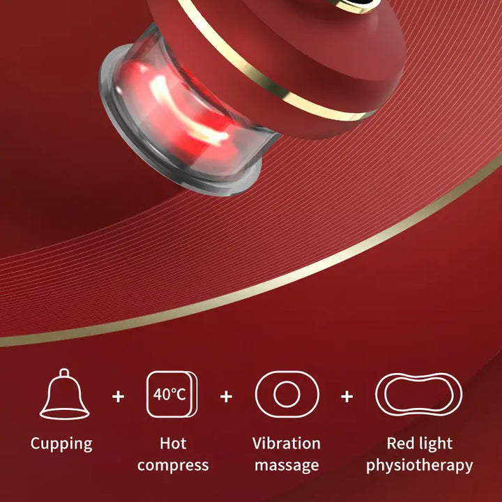 Massaggiatore elettrico portatile a coppettazione con luce rossa (2 coppette)