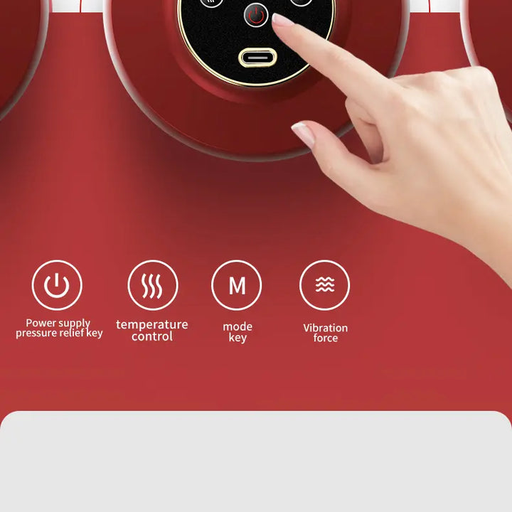 Massaggiatore elettrico portatile a coppettazione con luce rossa (2 coppette)